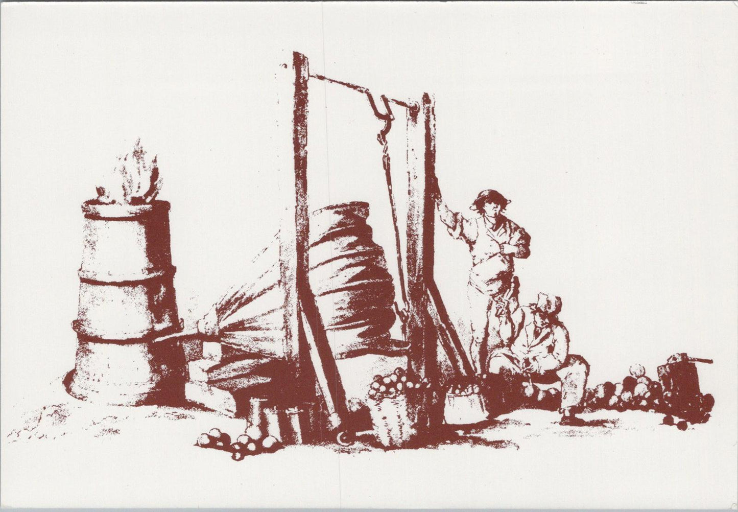 Art Postcard - Rural Industry, 19th Century Britain, Making Cannon Balls RR23696