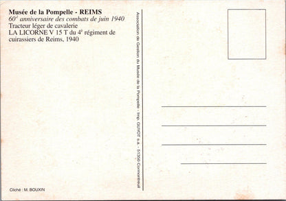 France Postcard:Reims Musee de la Pompelle Licorne V15T Military Vehicle RR23707