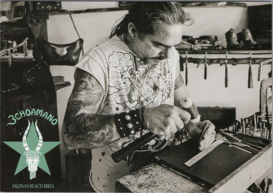 Spain Postcard: Ochoamano Salinas Beach Ibiza Leather Craft Artisan RR23715