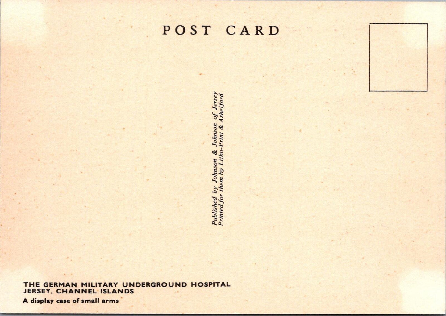 Jersey Postcard: German Underground Hospital Small Arms Display Case RR23717