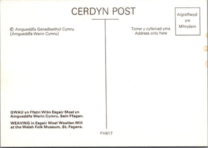Wales Postcard: Cardiff St Fagans Esgair Moel Woollen Mill Weaving RR23728