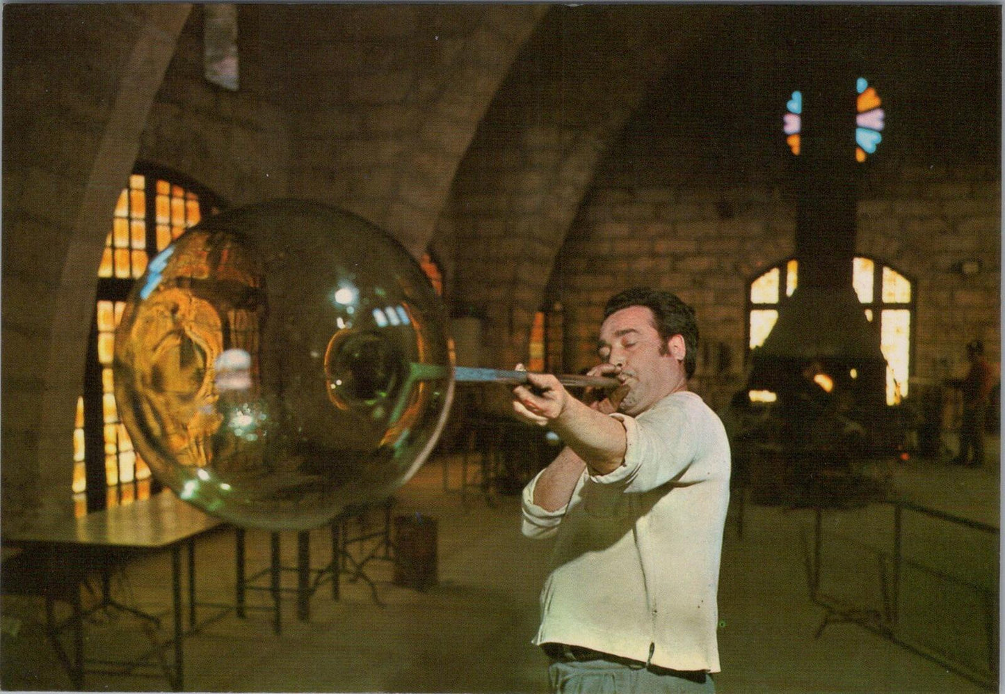 Mallorca Postcard: Algaida Vidrieras Gordiola Glass Blowing Furnace RR23730