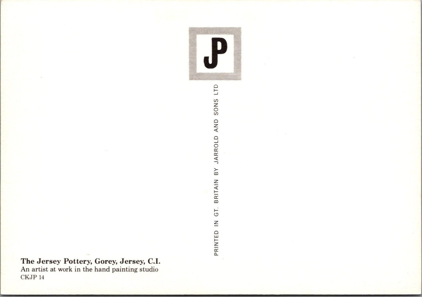 Jersey Postcard: Gorey Jersey Pottery Hand Painting Studio Ceramics RR23735