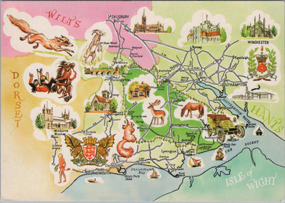 Map Postcard - Map Showing The New Forest, Hampshire   RR23626