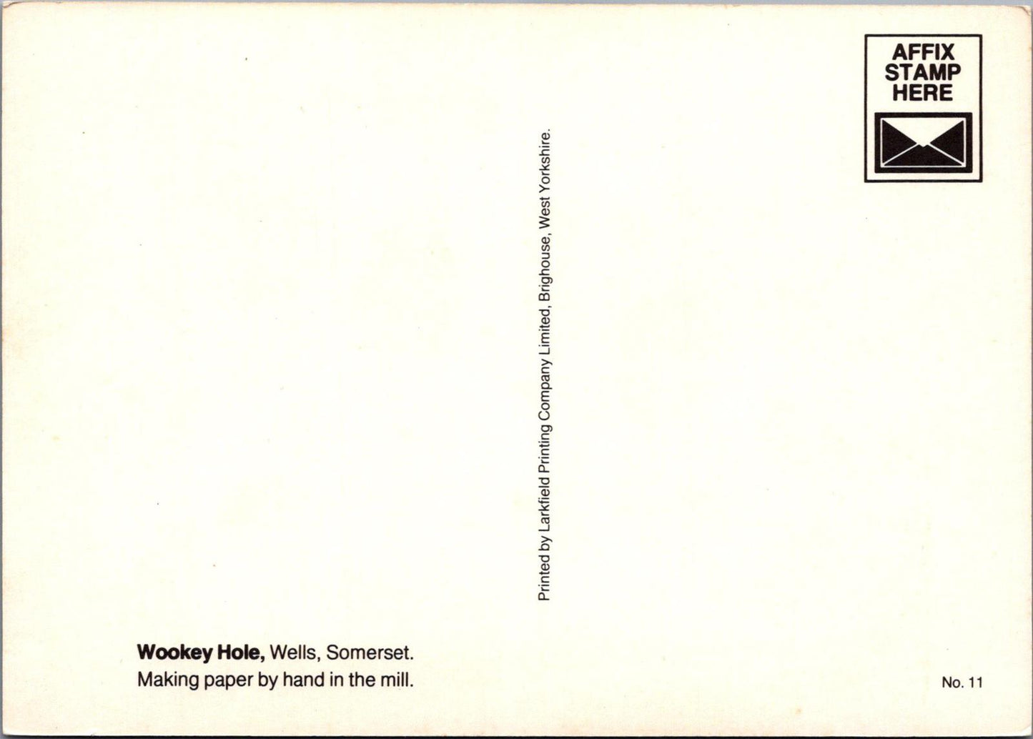 Somerset Postcard - Wookey Hole, Wells, Making Paper By Hand in The Mill RR23672