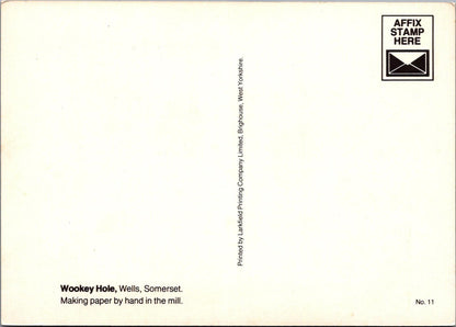 Somerset Postcard - Wookey Hole, Wells, Making Paper By Hand in The Mill RR23672