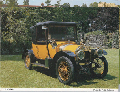 1912 UNIC Vintage Car Postcard Photo, R. W. Scholes Classic Automobile RR23691