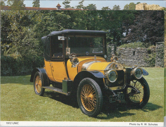 1912 UNIC Vintage Car Postcard Photo, R. W. Scholes Classic Automobile RR23691