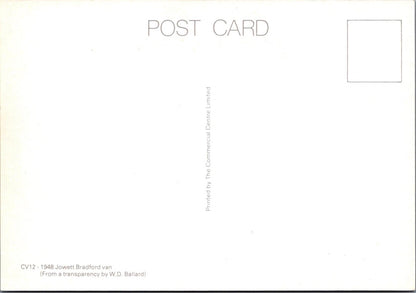 Road Transport Postcard - 1948 Jowett Bradford Van, Pyatts of Cheadle RR23701