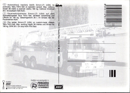 Road Transport Postcard -Tatra 815 6x6 Fire Truck, Kolín, Czech Republic RR23708