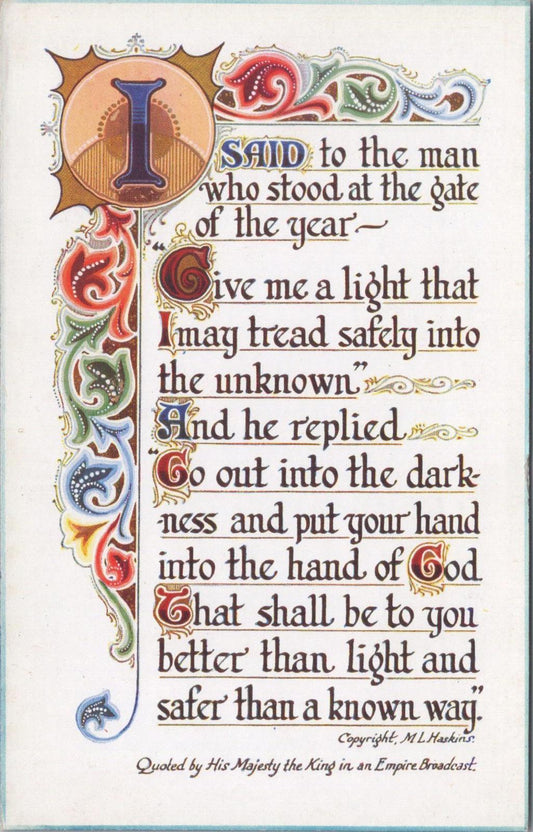 Literature Postcard - "God Knows", British Poet Minnie Louise Haskins  XT914