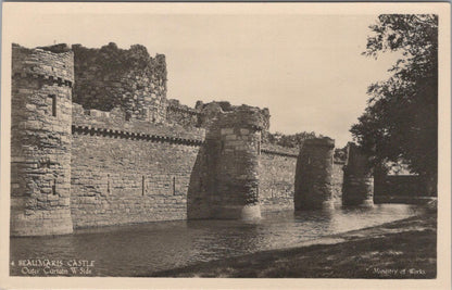 Wales Postcard - Outer Curtain, Beaumaris Castle, The Isle of Anglesey    XT920