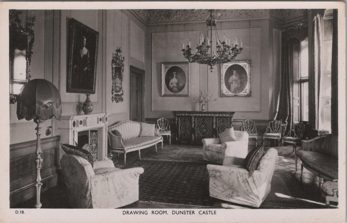 Somerset Postcard - Drawing Room, Dunster Castle  XT921