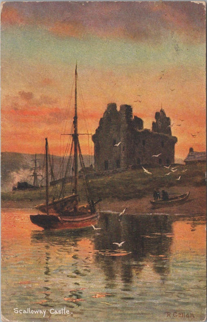 Scotland Postcard - Scalloway Castle in Shetland, Artist View  XT922
