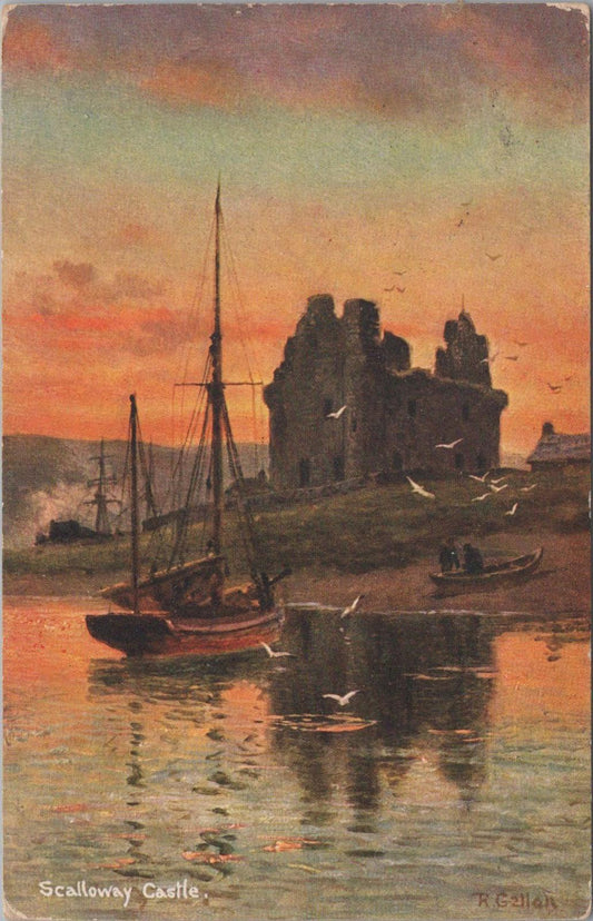 Scotland Postcard - Scalloway Castle in Shetland, Artist View  XT922