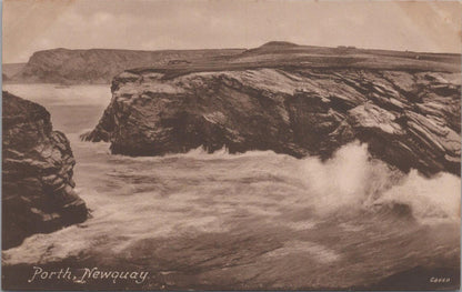 Cornwall Postcard - Porth, Newquay, Cornish Coast, Rough Seas   XT933