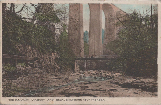 Yorkshire Postcard - Saltburn-by-the-Sea, Railway Viaduct & Beck   XT939