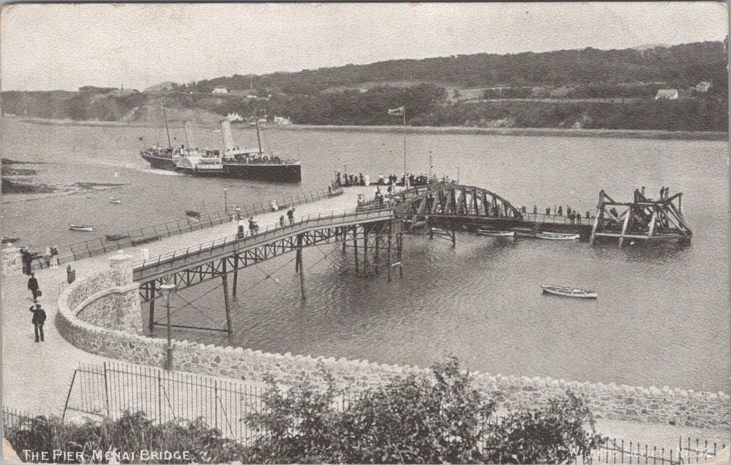 Wales Postcard - The Pier, Menai Bridge,  Isle of Anglesey  XT527