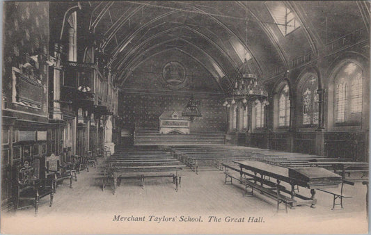 London Postcard - Great Hall, Merchant Taylors' School, Charterhouse Square XT802