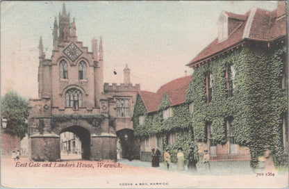 Warwickshire Postcard - Warwick, East Gate and Landors House  XT818