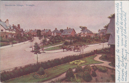 Warwickshire Postcard - Birmingham, Bournville Village Triangle  XT820