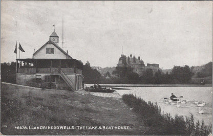 Wales Postcard - The Lake and Boat House Llandrindod Wells, Radnorshire  XT838