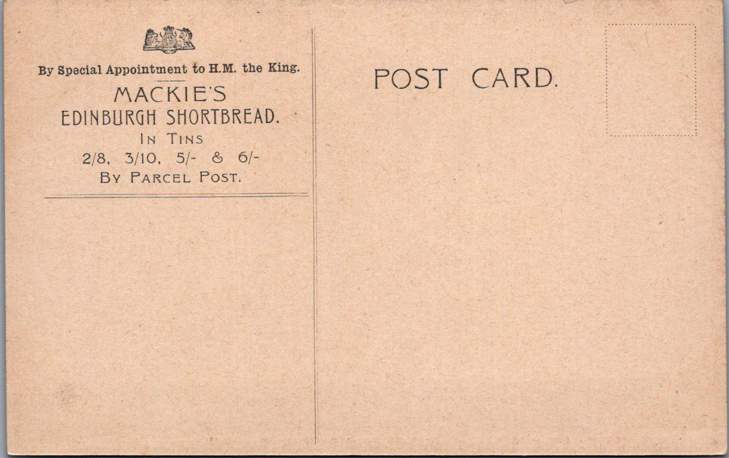Scottish Advertising Postcard - Mackie's Edinburgh Shortbread, Tea Rooms XT857