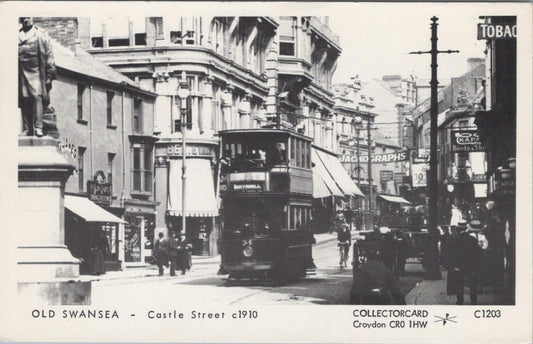Wales Postcard - Old Swansea, Castle Street c1910 (Repro)  XT858