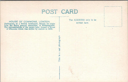 Politics Postcard - The House of Commons, London    XT880