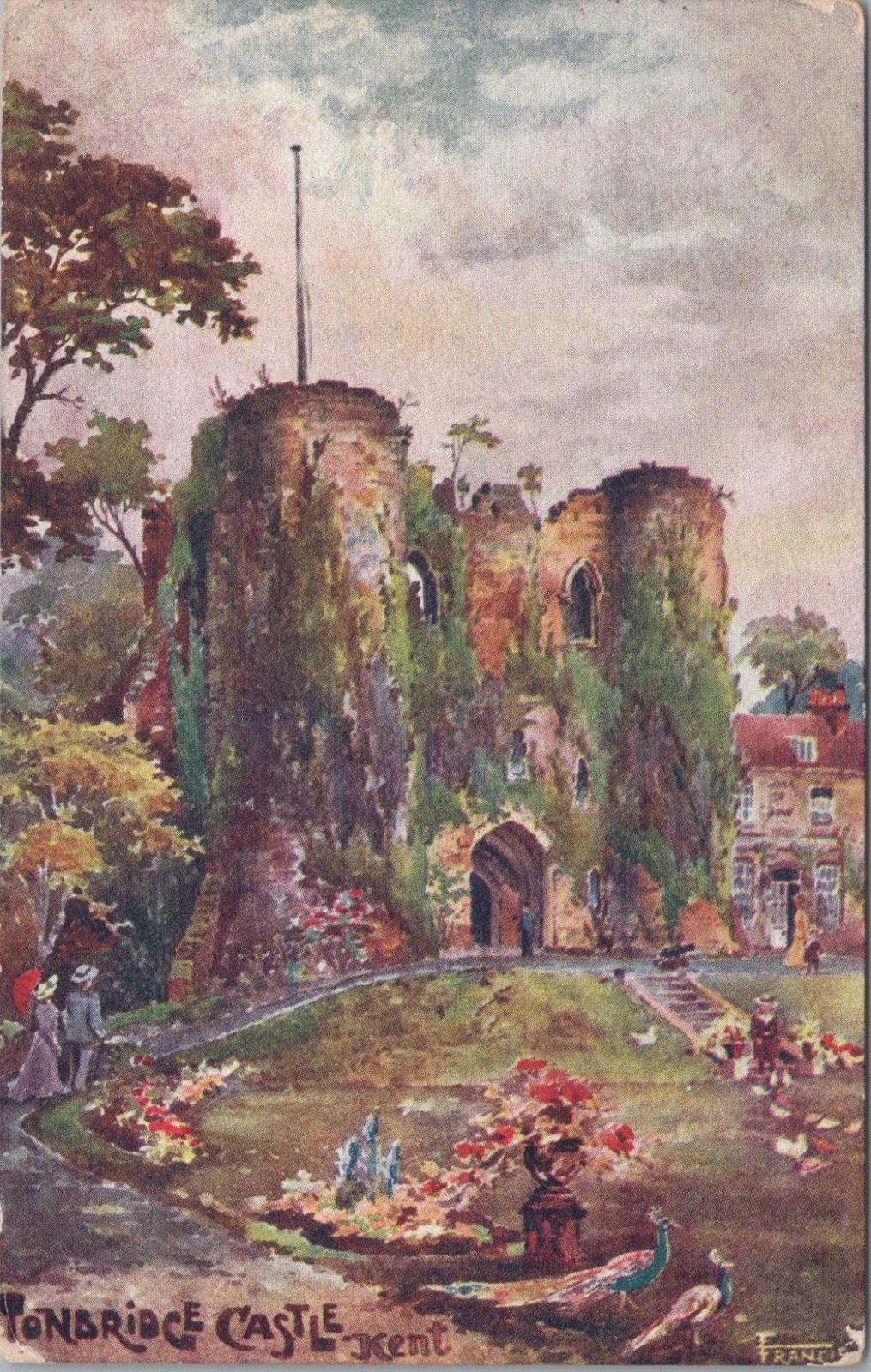 Kent Postcard - Tonbridge Castle, Artist View   XT233