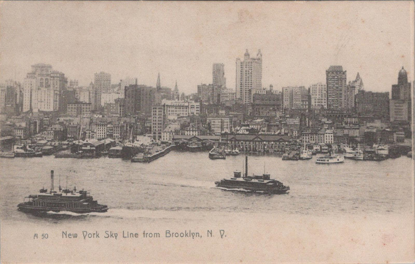 America Postcard - New York Sky Line From Brooklyn, New York   XT239