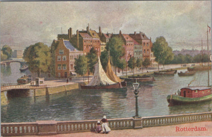 Netherlands Postcard - Artist View of Rotterdam   XT249