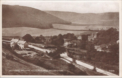 Sussex Postcard - Poynings and Dyke Hills, Near Hove and Brighton  XT268