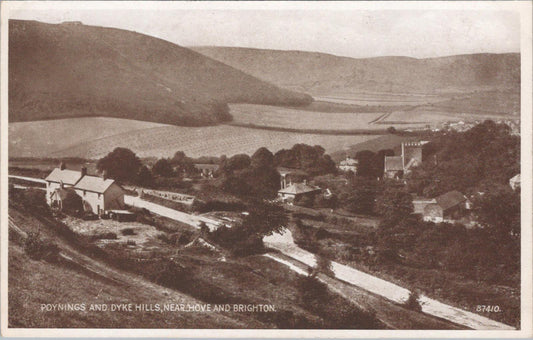 Sussex Postcard - Poynings and Dyke Hills, Near Hove and Brighton  XT268