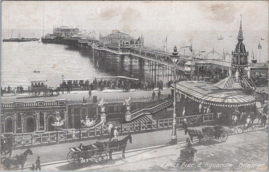 Sussex Postcard - Brighton, Palace Pier and Aquarium  XT316