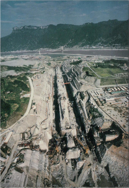 China Postcard: Hubei, Three Gorges Project, Ship Lock under Construction XT1558