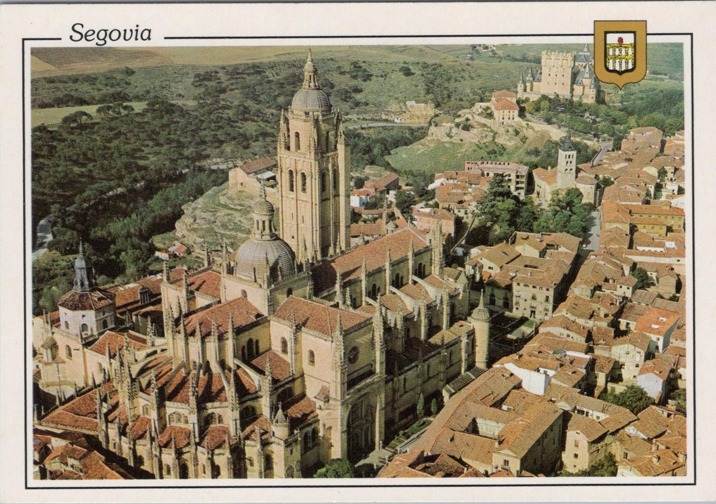Spain Postcard - Aerial View of The Segovia Cathedral  XT1572