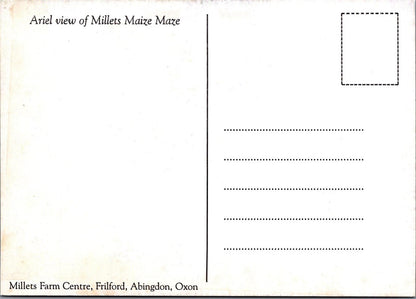 Oxfordshire Postcard: Ariel view of Millets Maize Maze, Frilford, Abingdon XT1573