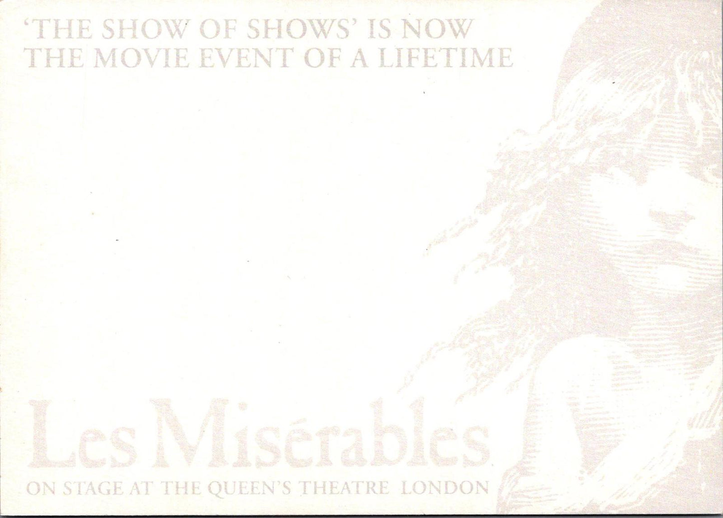 Theatrical Postcard:Les Misérables,On Stage at the Queen's Theatre London XT1587