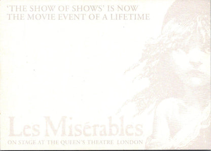 Theatrical Postcard:Les Misérables,On Stage at the Queen's Theatre London XT1587
