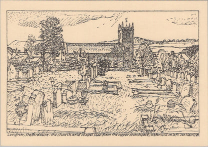 Staffordshire Postcard:Longnor,Staffordshire:The Church,Artist Jon Harris XT1600
