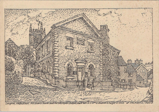 Staffordshire Postcard: Longnor, The Church Tower, Artist Jon Harris  XT1602