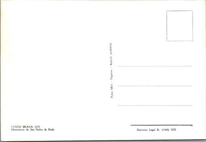 Spain Postcard: Costa Brava 1151 Monasterio de San Pedro de Roda,c.1960's XT1626