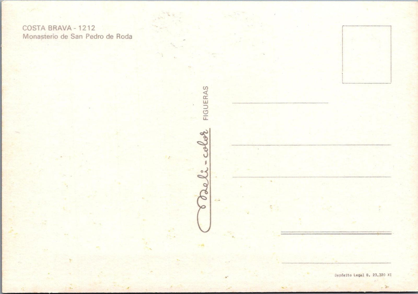 Spain Postcard: Costa Brava, Monasterio De San Pedro De Roda, c.1960's  XT1627