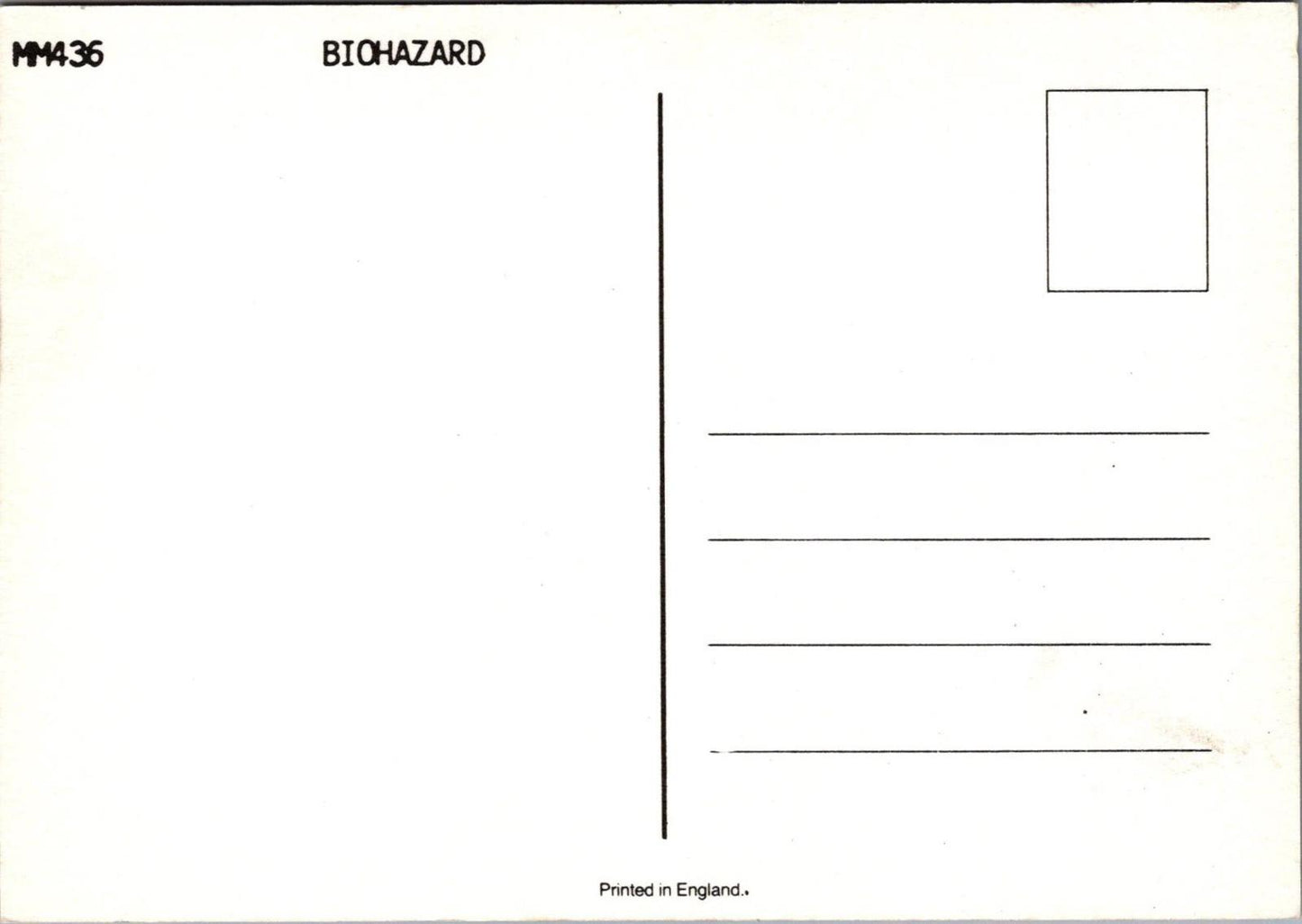 Music Postcard - Hardcore Band Biohazard, State Of The World Address XT1636