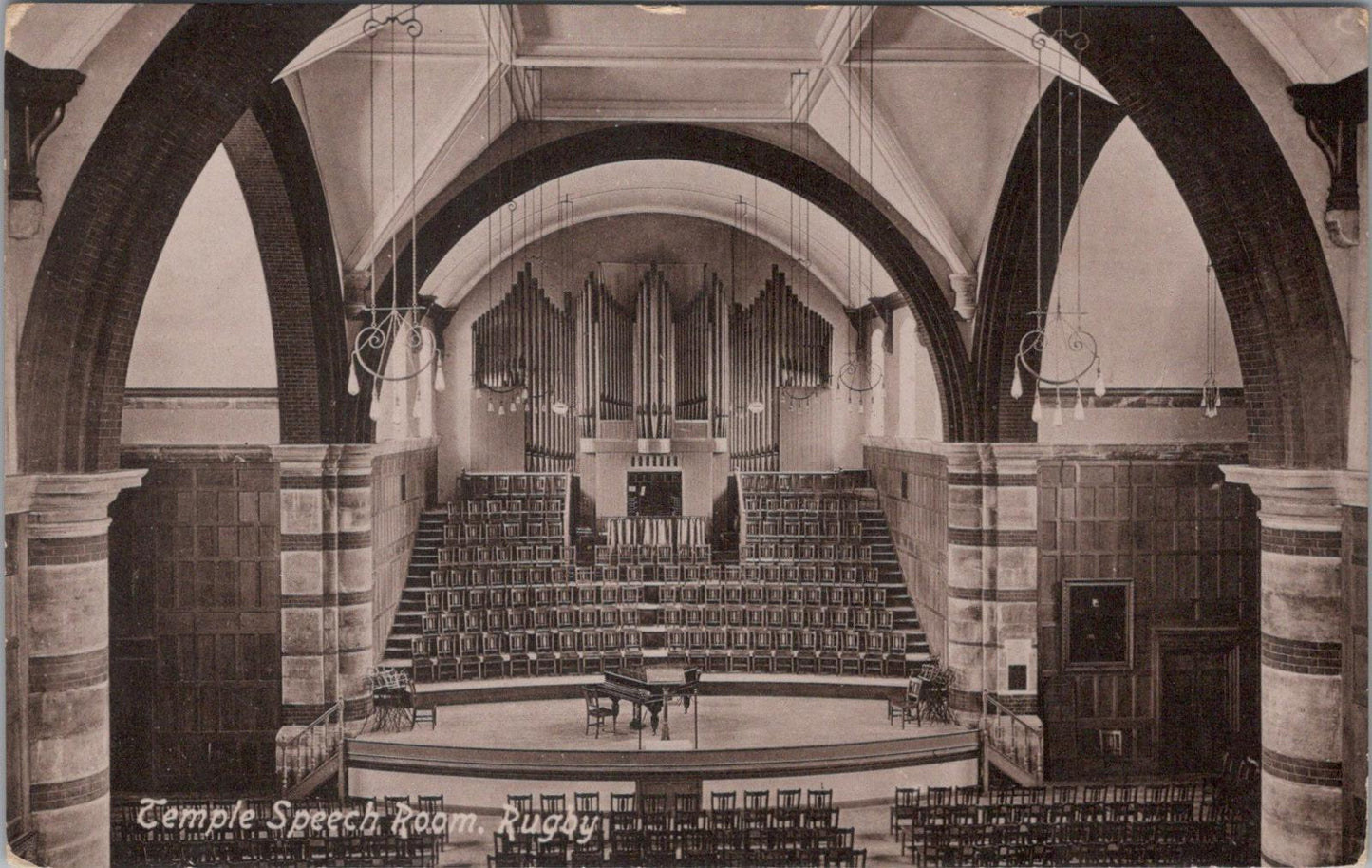 Warwickshire Postcard: Temple Speech Room, Rugby   XT1667