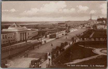 Lancashire Postcard: The Bath And Gardens. South Shore, Blackpool XT1672