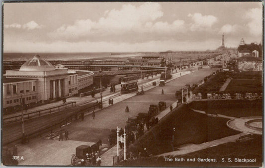 Lancashire Postcard: The Bath And Gardens. South Shore, Blackpool XT1672