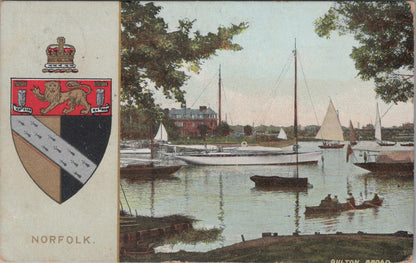 Norfolk Postcard: Oulton Broad, Wherry Hotel & County Arms, Heraldy  XT1674