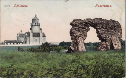 Norfolk Postcard: Hunstanton Lighthouse and St. Edmund's Ruins XT1675